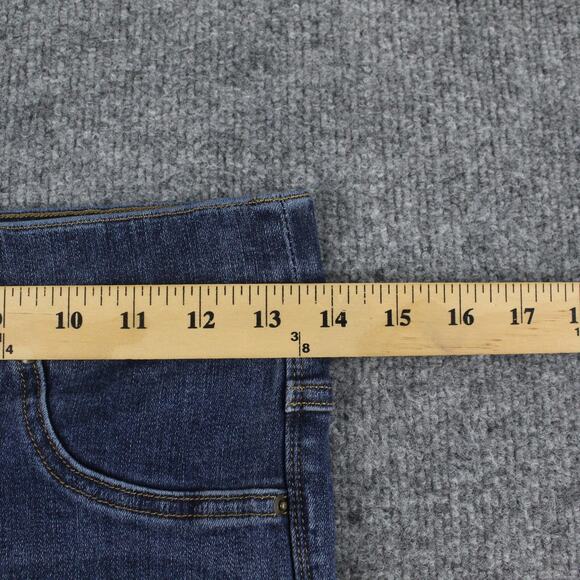 Spanx Jean Small Petite Cropped Flare Denim Colorblock Medium Wash Casual Office - Picture 10 of 15